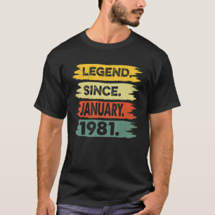 42 Years Old Legend Since January 1981 42nd Birth T-Shirt