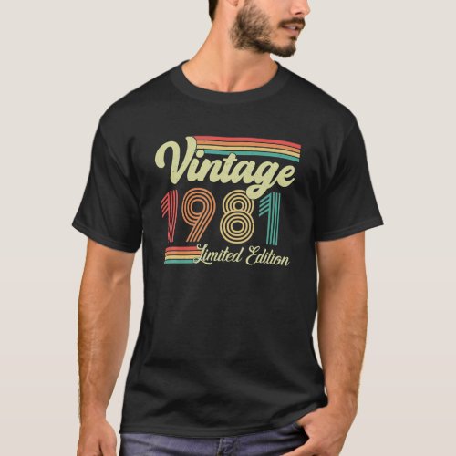 42 Years Old Vintage 1981 Born In 1981 42th T_Shirt