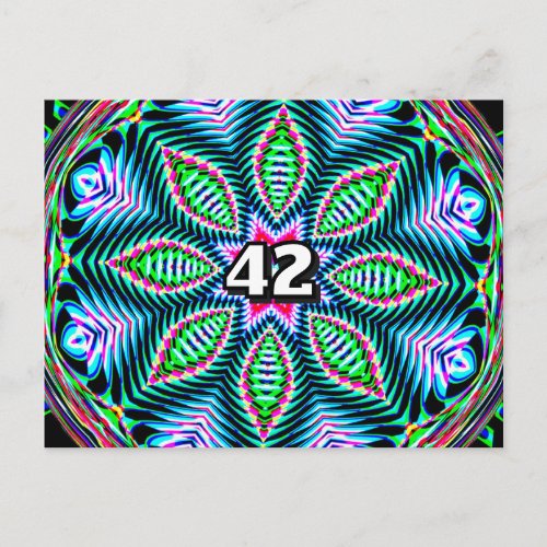 42 (you may change the number) postcard
