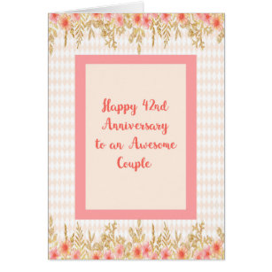 42nd Anniversary Cards - Greeting &amp; Photo Cards | Zazzle