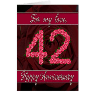 42nd Anniversary Cards - Greeting & Photo Cards | Zazzle