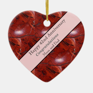 42nd Anniversary Jasper  Ceramic Ornament