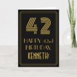 [ Thumbnail: 42nd Birthday: Art Deco Inspired Look "42" & Card ]