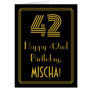 42nd Birthday: Art Deco Inspired Look “42” + Name Card