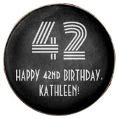 42nd Birthday - Art Deco Inspired Look "42", Name Chocolate Covered Oreo (Front)