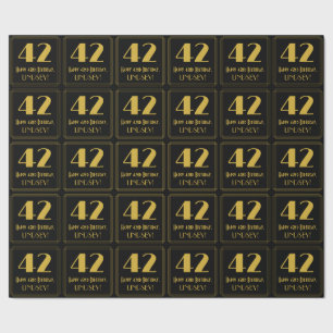 42nd Birthday ~ Art Deco Inspired Look "42", Name Wrapping Paper
