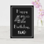 [ Thumbnail: 42nd Birthday: Art Deco Style # 42 & Custom Name Card ]