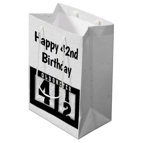 42nd Birthday Black Odometer  Medium Gift Bag