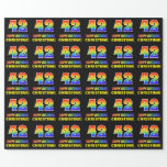 [ Thumbnail: 42nd Birthday: Bold, Fun, Simple, Rainbow 42 Wrapping Paper ]