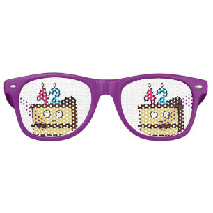 42nd Birthday Cake with Candles Retro Sunglasses