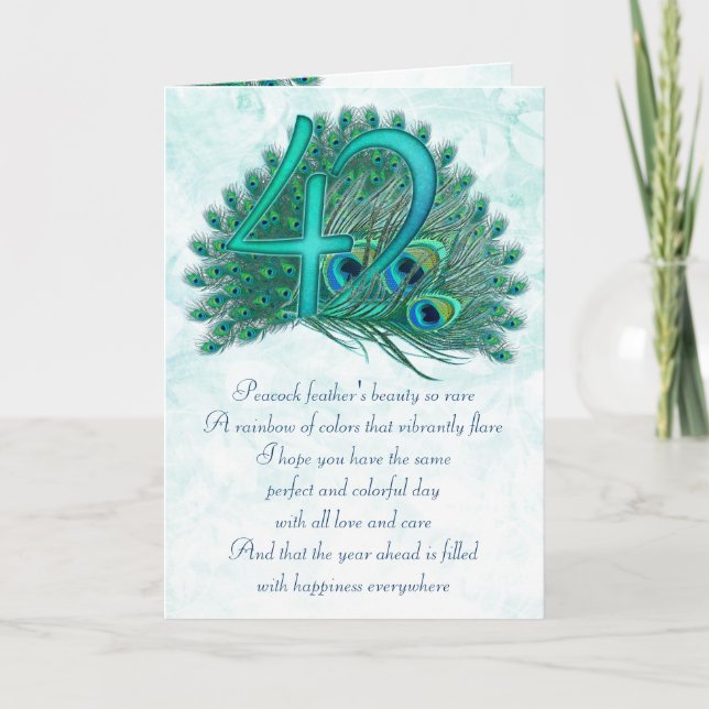 42nd birthday decorative numbered cards (Front)