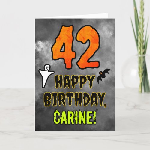 42nd Birthday Eerie Halloween Theme  Custom Name Card