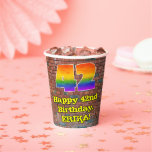 [ Thumbnail: 42nd Birthday: Fun Graffiti-Inspired Rainbow 42 Paper Cups ]