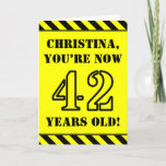 [ Thumbnail: 42nd Birthday: Fun Stencil Style Text, Custom Name Card ]