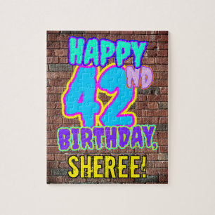 42nd Birthday ~ Fun, Urban Graffiti Inspired Look Jigsaw Puzzle
