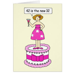42nd Birthday Humor for Her 42 is the New 32 Cards