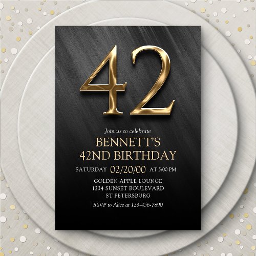 42nd Birthday Invitation