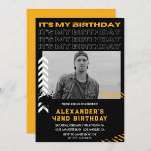 42nd birthday invitations Men Photo Spray paint