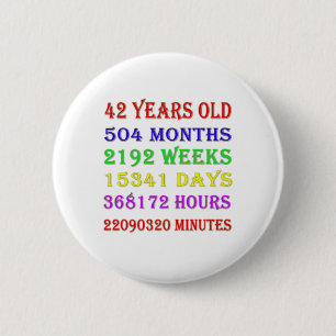 42nd Birthday Milestones Button