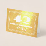 [ Thumbnail: 42nd Birthday: Name + Art Deco Inspired Look "42" Foil Card ]