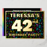 [ Thumbnail: 42nd Birthday Party — Fun, Colorful Music Symbols Invitation ]