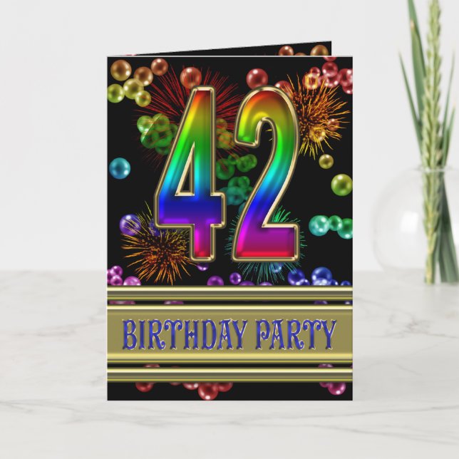 42nd Birthday party Invitation (Front)