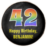 [ Thumbnail: 42nd Birthday - Rainbow Spectrum Pattern Number 42 ]