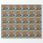 [ Thumbnail: 42nd Birthday: Spooky Halloween Theme, Custom Name Wrapping Paper ]