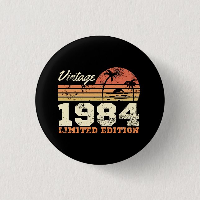  42nd Birthday Vintage 1984 Limited Edition Button (Front)