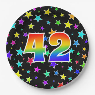 42nd Event: Bold, Fun, Colorful Rainbow 42 Paper Plates
