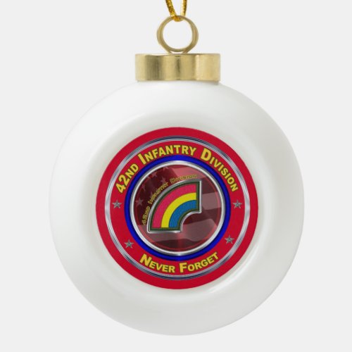 42nd Infantry Division Keepsake Ceramic Ball Christmas Ornament