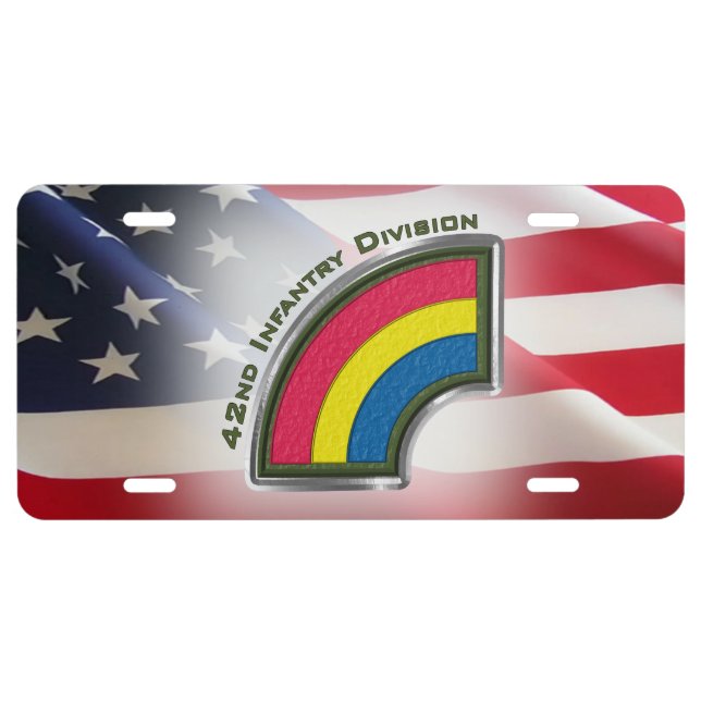 42nd Infantry Division “Never Forget” Patch License Plate (Front)