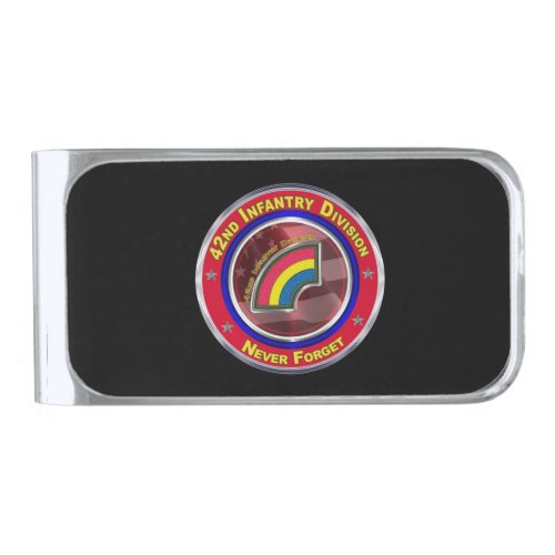 42nd  Infantry Division Veteran Silver Finish Money Clip