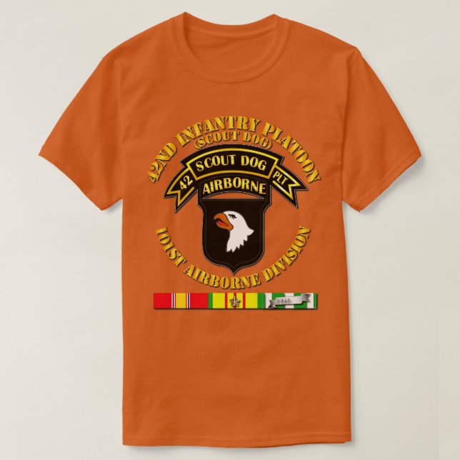 42nd Infantry Platoon Scout Dog w VN SVC T-Shirt (Design Front)