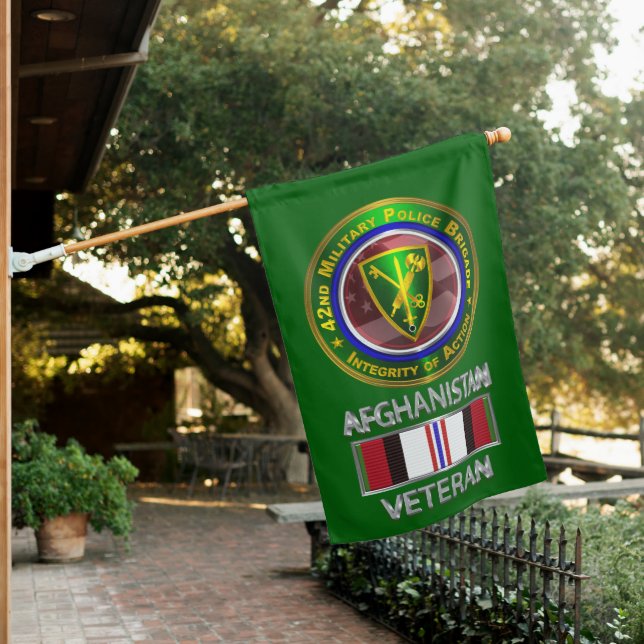 42nd Military Police Brigade Afghanistan Veteran House Flag (In SItu)