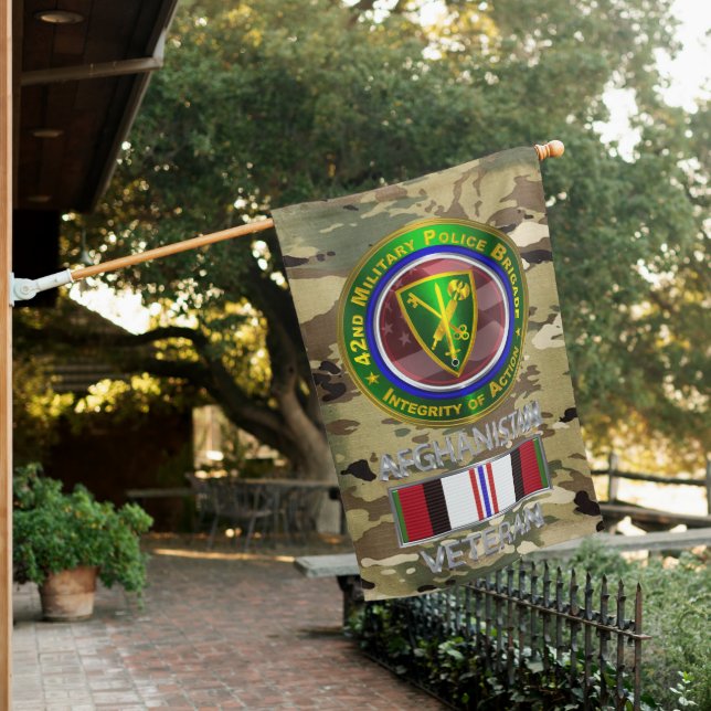 42nd Military Police Brigade Afghanistan Veteran House Flag (In SItu)
