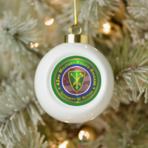 42nd Military Police Brigade Ceramic Ball Christmas Ornament