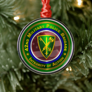 42nd Military Police Brigade Christmas Metal Ornament