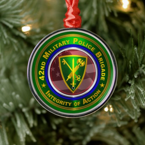 42nd Military Police Brigade Christmas   Metal Ornament