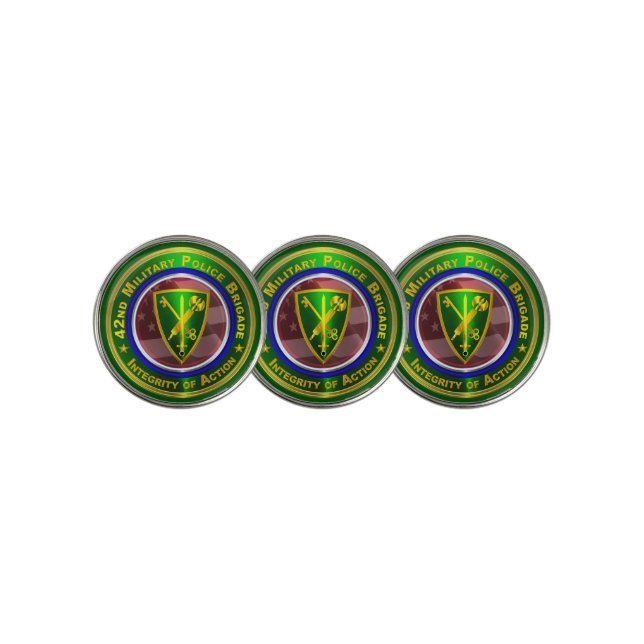 42nd Military Police Brigade Golf Ball Marker (3 Up)