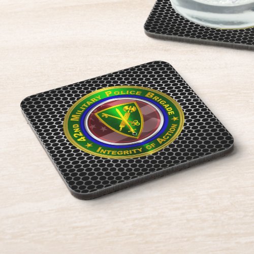 42nd Military Police Brigade Integrity of Action Beverage Coaster