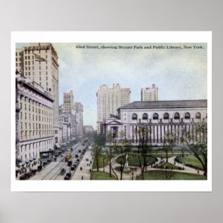 42nd St., Bryant Park, New York City Vintage 
