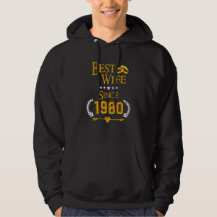 42nd Wedding Anniversary Best Wife Since 1980 Hoodie