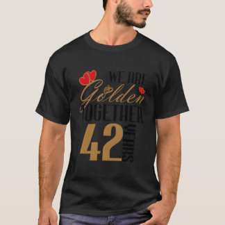 42Nd Wedding Anniversary Couples Married 42 Years  T-Shirt