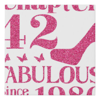 42th Birthday Chapter 42 Fabulous Since 1980 Faux Canvas Print