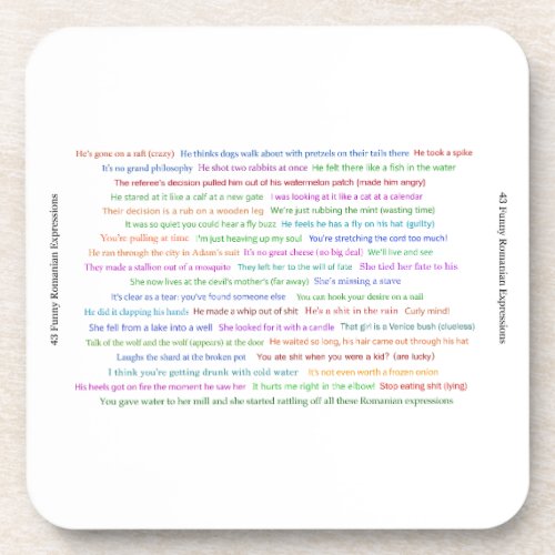 43 Funny Romanian Expressions Conversation Piece  Beverage Coaster