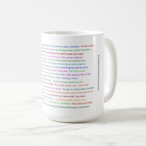 43 Funny Romanian Expressions Conversation Piece  Coffee Mug