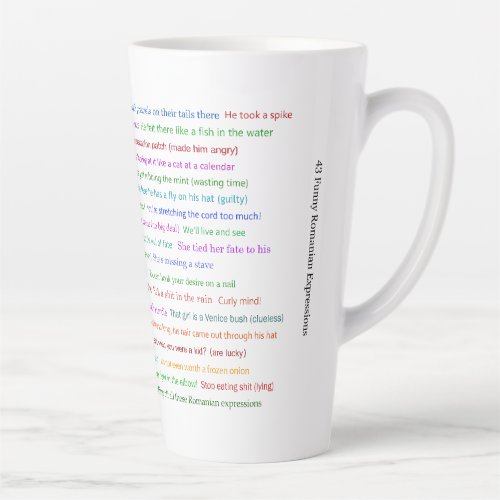 43 Funny Romanian Expressions Conversation Piece  Latte Mug