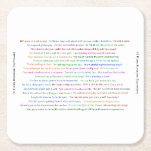 43 Funny Romanian Expressions Conversation Piece Square Paper Coaster