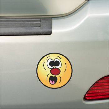 43 Silly Face Emoticon Car Magnet by disgruntled_genius at Zazzle